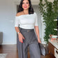 ONE-SHOULDER WIDE-LEG JUMPSUIT - GRAY
