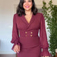 DOUBLE BUTTON DRESS - BURGUNDY