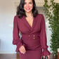 DOUBLE BUTTON DRESS - BURGUNDY