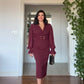 DOUBLE BUTTON DRESS - BURGUNDY