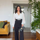 BLACK & WHITE JUMPSUIT WITH STONE DETAILS