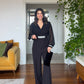 JUMPSUIT WITH STONE DETAILS - BLACK