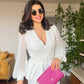 ELEGANT V-NECK JUMPSUIT - WHITE