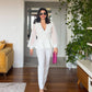 ELEGANT V-NECK JUMPSUIT - WHITE