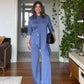 ASYMMETRICAL CUT SUIT - INDIGO