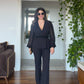 V-NECK BELTED SET - BLACK