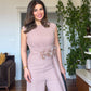 WAIST FLORAL DETAIL JUMPSUIT – BEİGE