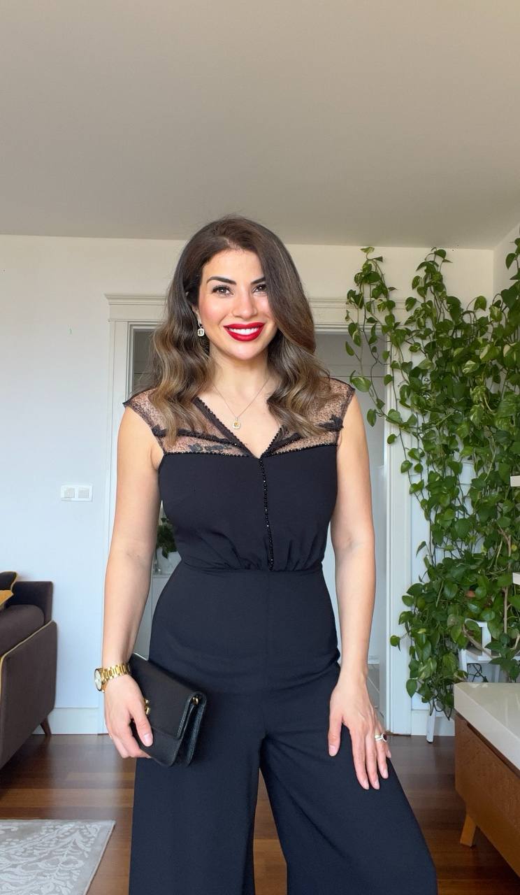 SATIN DETAILED JUMPSUIT - BLACK