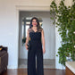 SATIN DETAILED JUMPSUIT - BLACK