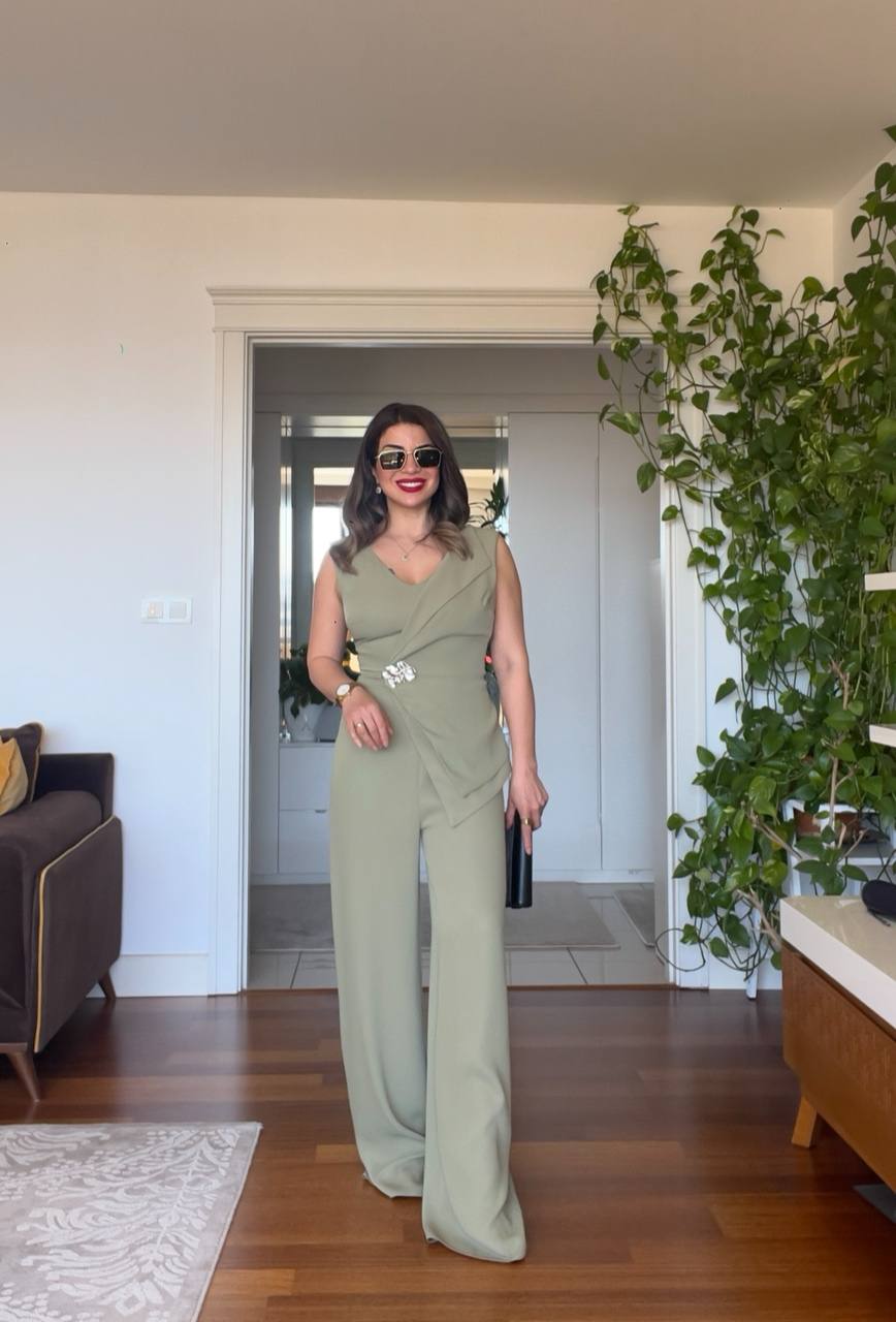 ASYMMETRICAL BUCKLE JUMPSUIT - MİNT