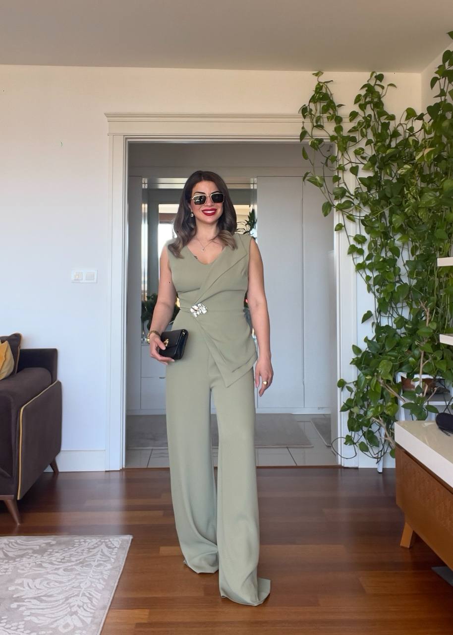 ASYMMETRICAL BUCKLE JUMPSUIT - MİNT