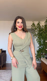 ASYMMETRICAL BUCKLE JUMPSUIT - MİNT