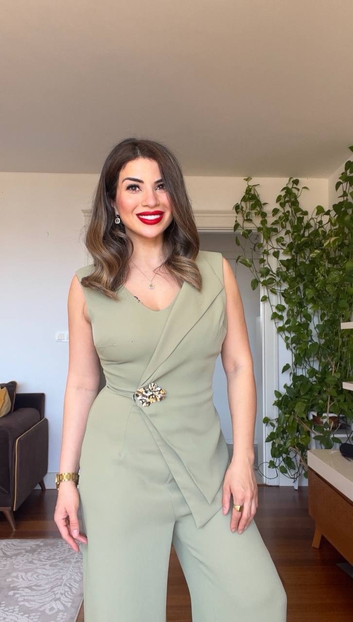 ASYMMETRICAL BUCKLE JUMPSUIT - MİNT