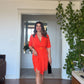BELTED WRAP MINI DRESS – POPPY RED