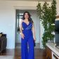 STONE STRAP DETAILED ELEGANT JUMPSUIT – COBALT BLUE