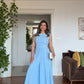SLEEVELESS JUMPSUIT WITH CONTRAST STITCHING – BABY BLUE
