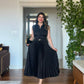 PLEATED SHIRT DRESS – BLACK