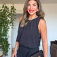SLEEVELESS ELEGANT DRESS WITH SLIT DETAIL – BLACK