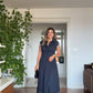 SHIRT COLLAR DRESS WITH SLEEVE DETAIL - NAVY