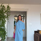 ASYMMETRICAL ONE-SHOULDER MAXI DRESS – İNDİGO