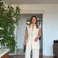 SLEEVELESS BLAZER & PALAZZO PANTS SET - BEIGE