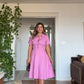 SHIRT COLLAR DETAIL SHORT SLEEVE DRESS – PINK