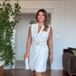WRAP DRESS WITH CHAIN DETAILS - WHİTE