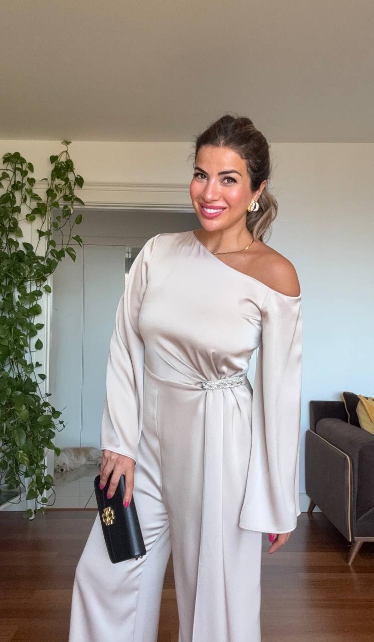 SHOULDER DETAIL PLAYSUIT - BEİGE