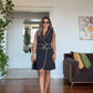 WRAP DRESS WITH CHAIN DETAILS - BLACK