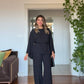 PEARL-TRIM WIDE-LEG SUIT - BLACK