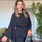 PEARL-TRIM WIDE-LEG SUIT - BLACK