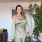 ASYMMETRICAL ONE-SHOULDER EMBELLISHED SUIT – MINT