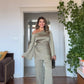 ASYMMETRICAL ONE-SHOULDER EMBELLISHED SUIT – MINT
