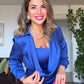 ELEGANT DRAPED NECK JUMPSUIT WITH SEQUIN DETAIL – ROYAL BLUE