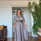 SATIN DRESS WITH LEOPARD BELT DETAIL – MİNK