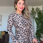 LEOPARD PRINT LONG SLEEVE MINI DRESS