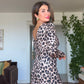LEOPARD PRINT LONG SLEEVE MINI DRESS