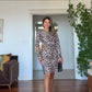 LEOPARD PRINT LONG SLEEVE MINI DRESS