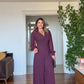 FLOWER BROOCH DETAIL BELTED JUMPSUIT – PURPLE