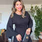 ELEGANT JUMPSUIT WITH STONE-EMBELLISHED BELT – BLACK
