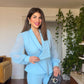 TULLE SLEEVE STONE DETAILED SET - BABY BLUE