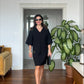 V-NECK DRESS - BLACK