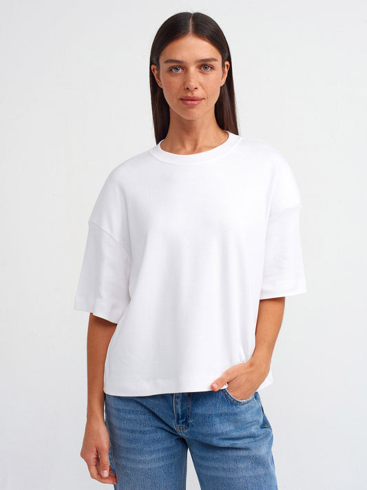 COTTON PADDED T-SHIRT - WHITE