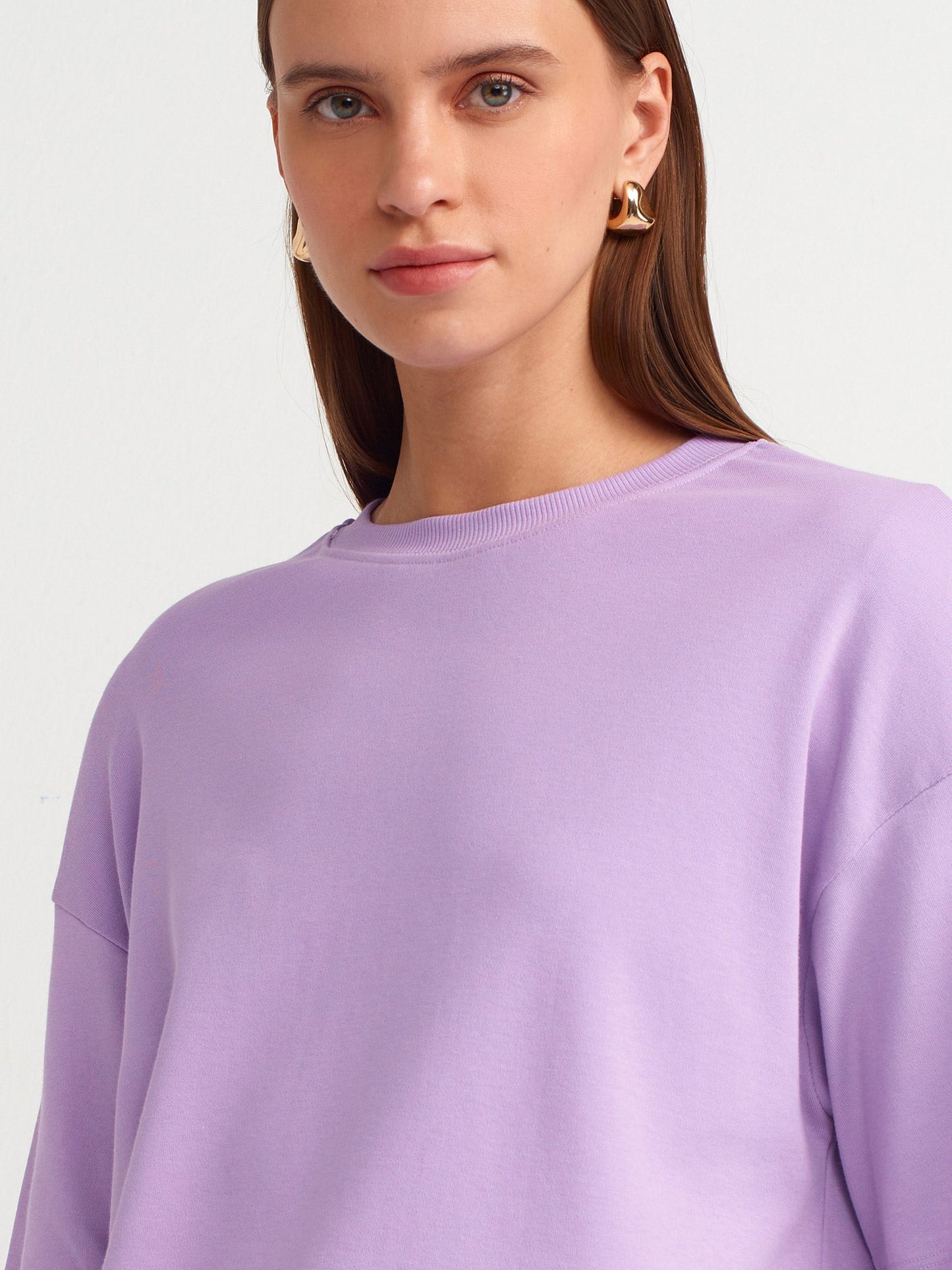 COTTON PADDED T-SHIRT - LILAC