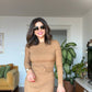 BELTED DRESS - BEIGE