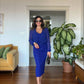 STRAPLESS NECKLINE DRESS - ROYAL BLUE