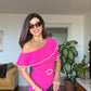 ASYMMETRIC SHOULDER DETAIL FLOUNCED OVERALL - FUCHSIA