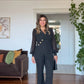 ASYMMETRIC CUT BLAZER SET - BLACK