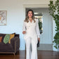 ASYMMETRIC CUT BLAZER SET - WHİTE