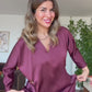MIDI DRESS WITH GOLD BUCKLE DETAIL – BURGUNDY